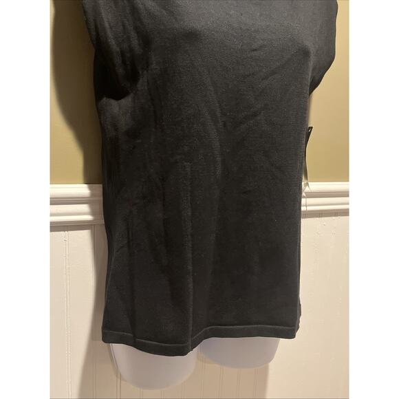 NWT Anne Klein Black Sleeveless Tank Sz L Silk Cotton Blend Round Neck - Picture 2 of 11